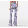 Snake Print Women Flares Bell-bottomed Sexy Pants